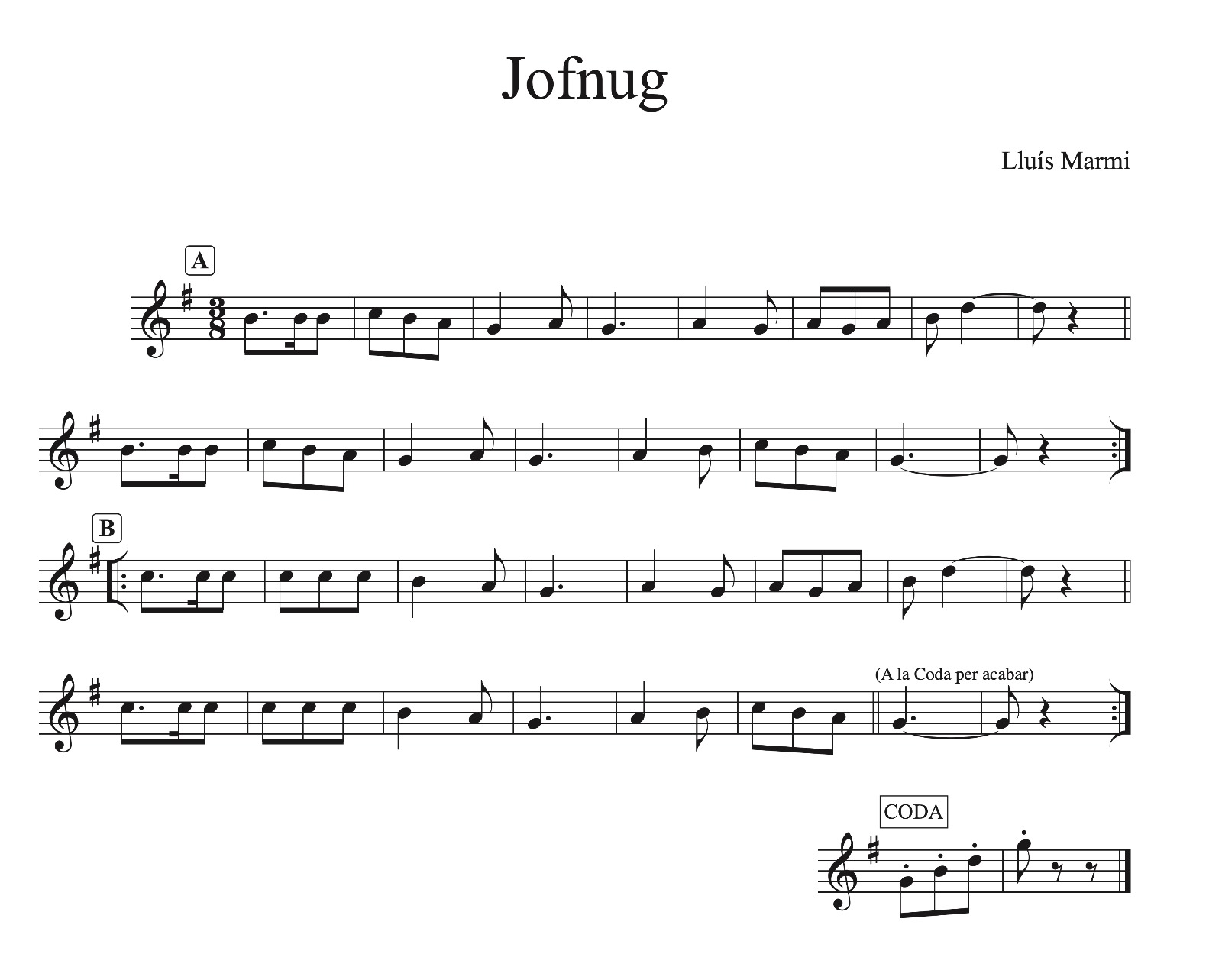 Prothus - Jofnug - partitura